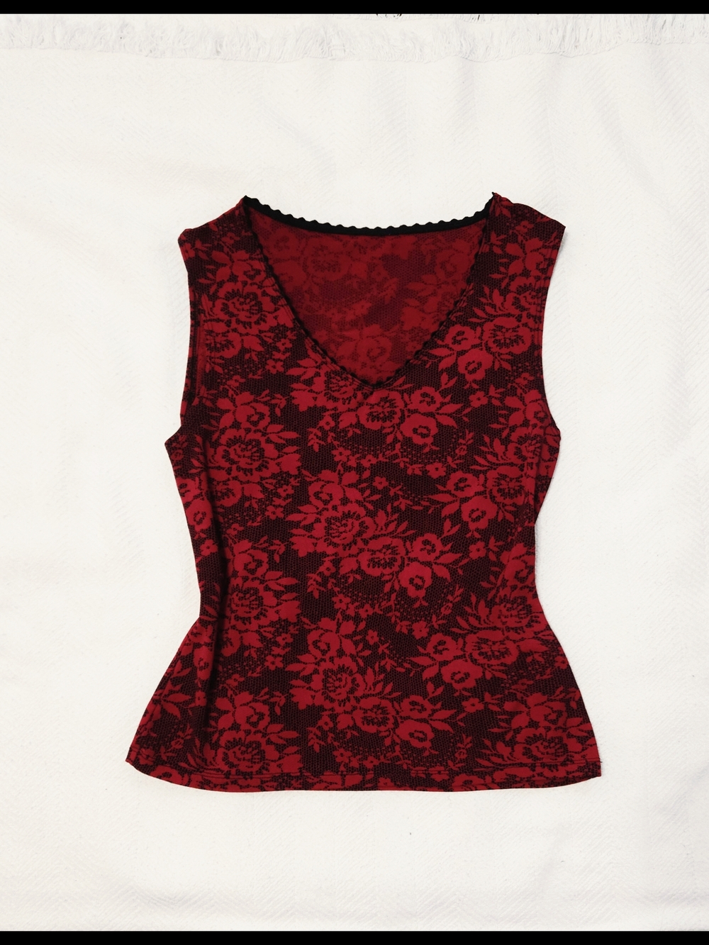 St. Bernard Red and Black Printed Tank Top